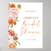 柑橘類フローラブライダルシャワーダウンロード可能ウェルカム ポスター (正面)