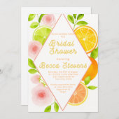 柑橘類フローラブライダルシャワー招待 招待状 (正面/裏面)