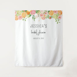 柑橘類フローラブライダルシャワーBackdropフォトブース タペストリー