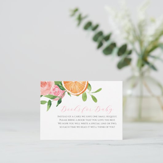 柑橘類フローラベビーシャワーブックベビー エンクロージャーカード (スタンド正面)