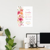 柑橘類フローラベビーシャワー歓迎の看板ポスター ポスター (ホームオフィス)