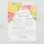 柑橘類フローラリトルかわいこちゃんアドバイスベビーカード 招待状 (正面/裏面)