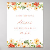 柑橘類フローラ数キスブライダルシャワーゲーム ポスター (正面)