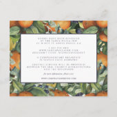 柑橘類フローラ |ボタニカル結婚のゲスト詳細 エンクロージャーカード (裏面)