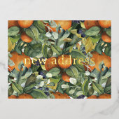 柑橘類フローラ |植物移動のお知らせ 箔シーズンポストカード (正面)