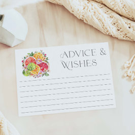 柑橘類ブライダルシャワーアドバイス&ウィッシュズカード 招待状