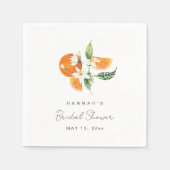 柑橘類ブライダルシャワーナプキンスオレンジテーマ スタンダードカクテルナプキン (正面)