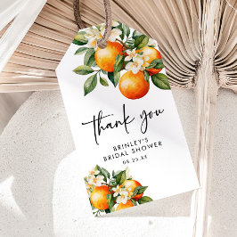 柑橘類ブライダルシャワーメッセージカードサンキューオレンジ ギフトタグ