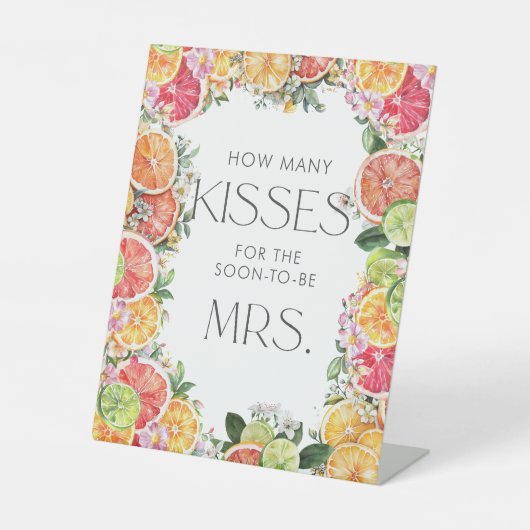 柑橘類ブライダルシャワーー数キス 台座サイン (正面)