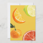 柑橘類ベビーシャワーオレンジレモンライムフルーツミックス 招待状 (裏面)