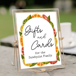 柑橘類ベビーシャワーギフトテーブルサイン ポスター