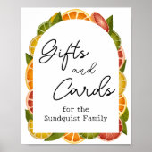 柑橘類ベビーシャワーギフトテーブルサイン ポスター (正面)