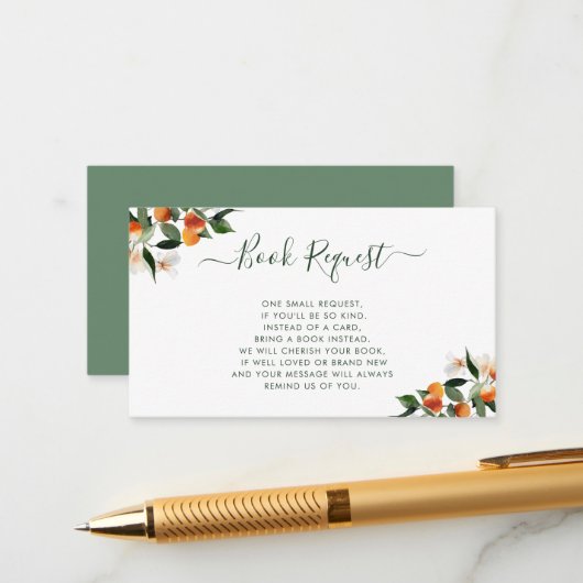 柑橘類ミカンのリトルかわいこちゃんブックリクエストカード エンクロージャーカード (正面/裏面インサイチュ)