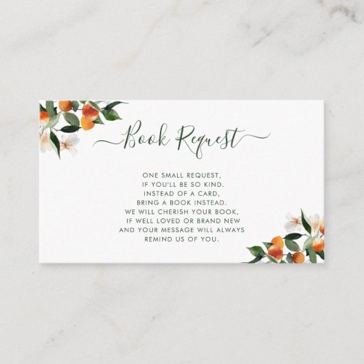 柑橘類ミカンのリトルかわいこちゃんブックリクエストカード エンクロージャーカード (正面)