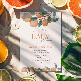 柑橘類ミカン柑橘類ベビーシャワー 招待状