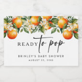 柑橘類ミニワきらめくインラベル準備ができていポップ・アートのる スパークリングワインラベル (シングルラベル)