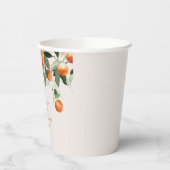 柑橘類モダンのオレンジと緑結婚色の 紙コップ (左)