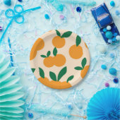 柑橘類モダンスタイリッシュ果実用オレンジの柄 ペーパープレート (パーティー)