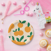 柑橘類モダンスタイリッシュ果実用オレンジの柄 ペーパープレート (パーティー)