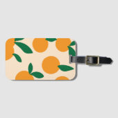 柑橘類モダンスタイリッシュ果実用オレンジの柄 ラゲッジタグ (正面横)