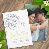 柑橘類ライムの花の写真の結婚式の日付を保存 セーブザデート