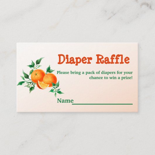 柑橘類リトルかわいこちゃんオレンジベビーシャワーゲーム 名刺 (正面)