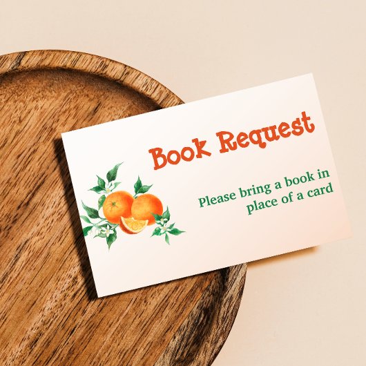 柑橘類リトルかわいこちゃんオレンジ赤ちゃんシャワーブックゲーム 名刺