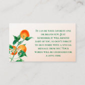 柑橘類リトルかわいこちゃんオレンジ赤ちゃんシャワーブックゲーム 名刺 (裏面)