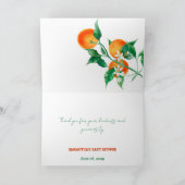 柑橘類リトルかわいこちゃんオンザウェイオレンジベビーシャワー サンキューカード (内部)