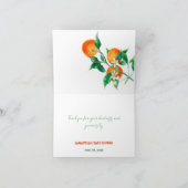 柑橘類リトルかわいこちゃんオンザウェイオレンジベビーシャワー サンキューカード (内部)