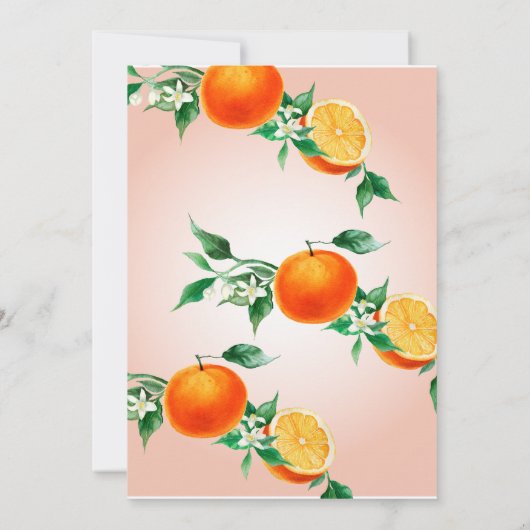 柑橘類リトルかわいこちゃんオンザウェイオレンジベビーシャワー 招待状 (裏面)