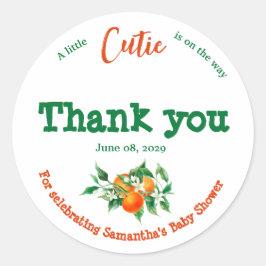 柑橘類リトルかわいこちゃんブロッサムオレンジベビーシャワー ラウンドシール