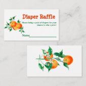 柑橘類リトルかわいこちゃんベビーシャワーゲームおむつラッフル エンクロージャーカード (正面/裏面)