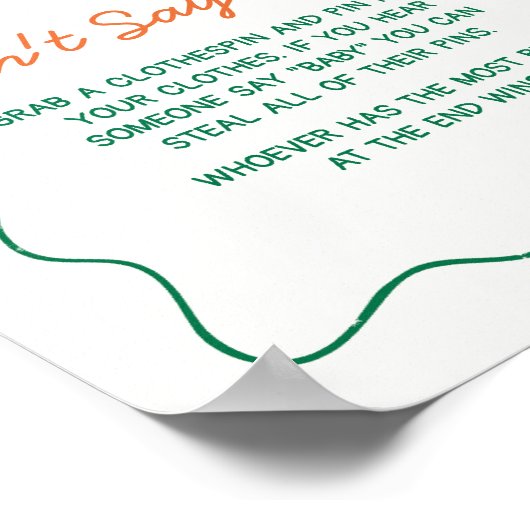 柑橘類リトルかわいこちゃんベビーシャワーベビーと言わない ポスター (角)