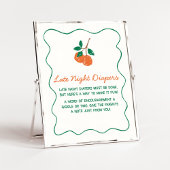 柑橘類リトルかわいこちゃんベビーシャワー深夜おむつ ポスター