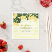 柑橘類レモストライプンス結婚ズ スタンダードカクテルナプキン (インサイチュ)