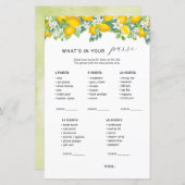 柑橘類レモンあなたの財布のブライダルゲーム (正面/裏面)