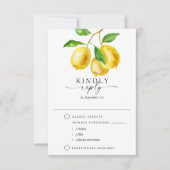 柑橘類レモンウォーターカラーミール選択 出欠カード (正面)