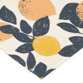 柑橘類レモンオレンジ抽象芸術パタモダンーン ショートテーブルランナー (コーナー)