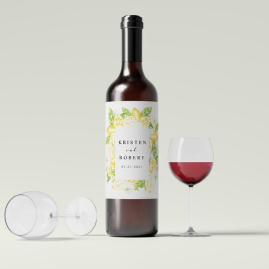 柑橘類レモンツリーフルーツ結婚フローラワインラベル ワインラベル