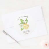 柑橘類レモンツリーベビーシャワー男の子シール ラウンドシール (封筒)