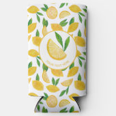 柑橘類レモンパターン スリム缶クーラー (正面)