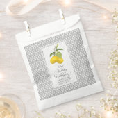 柑橘類レモンフラワーイエローグレーホワイト結婚ズ フェイバーバッグ (クリップ留めされた状態)