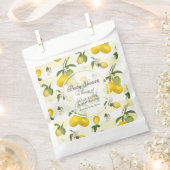 柑橘類レモンフラワー観葉水彩赤ちゃんシャワー フェイバーバッグ (クリップ留めされた状態)