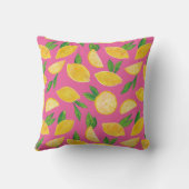 柑橘類レモンフルーツピンク クッション (裏面)