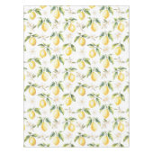 柑橘類レモンフルーツフローラ植物模様 テーブルクロス (正面)