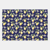 柑橘類レモンフルーツフローラ植物模様 ラッピングペーパーシート (正面3)