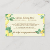 柑橘類レモンフレッシュフルーツベージュバニラクリーム 名刺 (裏面)