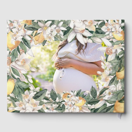 柑橘類レモンフローラ水彩ベビーシャワー ゲストブック (裏面)