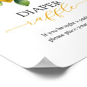 柑橘類レモンベビーシャワーおむつラッフルゲーム ポスター (角)